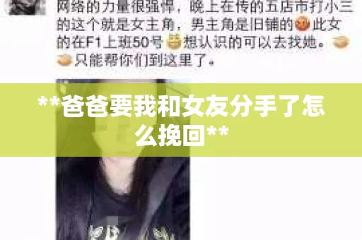 **爸爸要我和女友分手了怎么挽回**