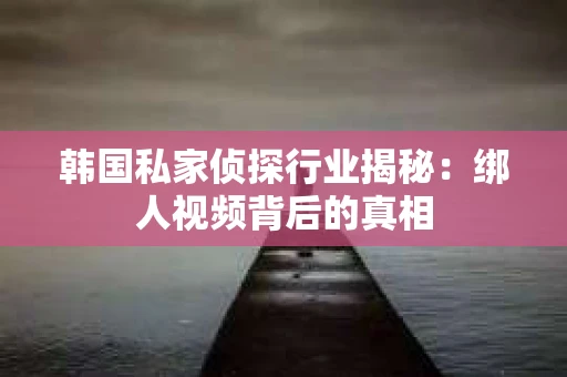 韩国私家侦探行业揭秘：绑人视频背后的真相