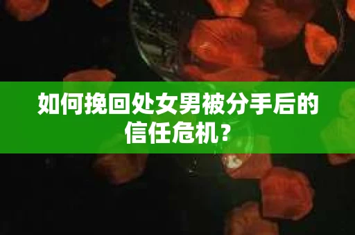 如何挽回处女男被分手后的信任危机？