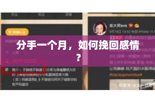 分手一个月，如何挽回感情？