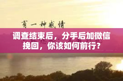 调查结束后，分手后加微信挽回，你该如何前行？