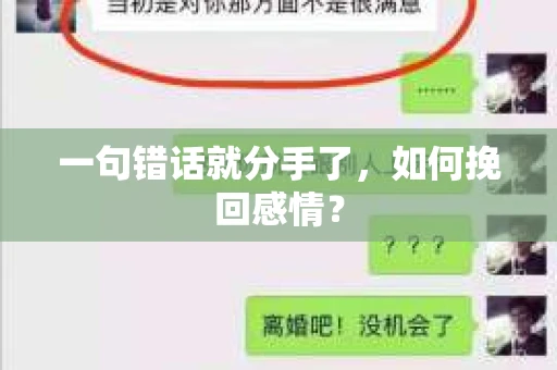 一句错话就分手了,如何挽回感情? 一句错话就分手了,如何挽回感情?