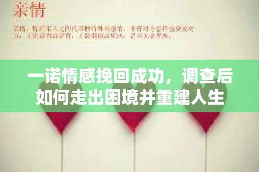 一诺情感挽回成功，调查后如何走出困境并重建人生