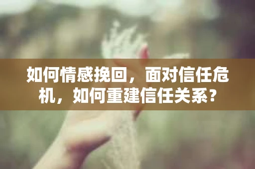 如何情感挽回，面对信任危机，如何重建信任关系？